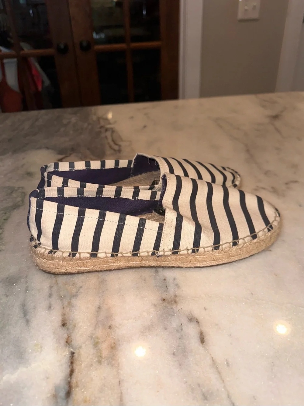 Aerie Size 8 Navy & White Striped Espadrilles Shoes Womens‎